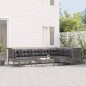 vidaXL Set de muebles de jardín 10 pzas y cojines ratán sintético gris vidaXL Set de muebles de jardín 10 pzas y cojines ratán sintético gris