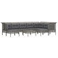 vidaXL Set de muebles de jardín 10 pzas y cojines ratán sintético gris vidaXL Set de muebles de jardín 10 pzas y cojines ratán sintético gris