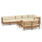 vidaXL Muebles de jardín 9 pzas y cojines madera de pino marrón miel vidaXL Muebles de jardín 9 pzas y cojines madera de pino marrón miel
