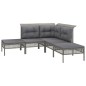 vidaXL Set de muebles de jardín 10 pzas y cojines ratán sintético gris vidaXL Set de muebles de jardín 10 pzas y cojines ratán sintético gris