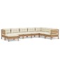 vidaXL Muebles de jardín 8 pzas y cojines madera de pino marrón miel vidaXL Muebles de jardín 8 pzas y cojines madera de pino marrón miel