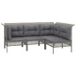 vidaXL Set de muebles de jardín 10 pzas y cojines ratán sintético gris vidaXL Set de muebles de jardín 10 pzas y cojines ratán sintético gris