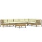 vidaXL Muebles de jardín 8 pzas y cojines madera de pino marrón miel vidaXL Muebles de jardín 8 pzas y cojines madera de pino marrón miel