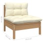 vidaXL Muebles de jardín 8 pzas y cojines madera de pino marrón miel vidaXL Muebles de jardín 8 pzas y cojines madera de pino marrón miel