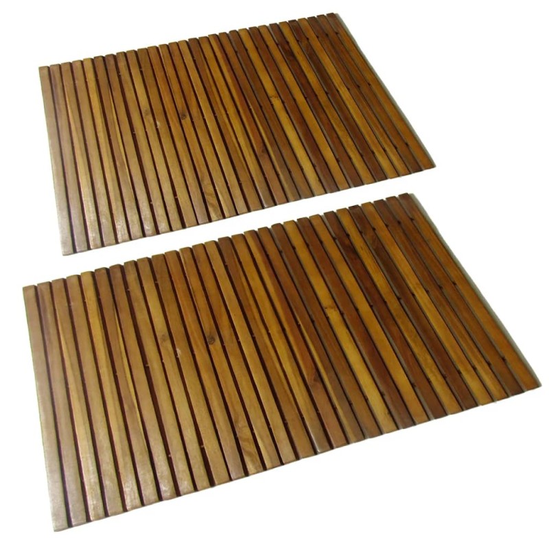 Set 2 alfombras de acacia para el baño, 80 x 50 cm Set 2 alfombras de acacia para el baño, 80 x 50 cm