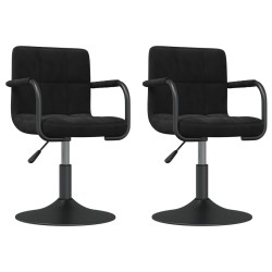 vidaXL Sillas de comedor giratorias 2 uds terciopelo negro