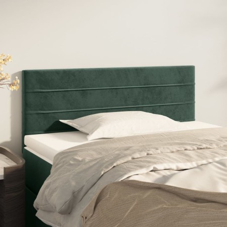 vidaXL Cabecero de terciopelo verde oscuro 100x5x78/88 cm