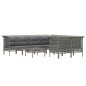 vidaXL Set de muebles de jardín 10 pzas y cojines ratán sintético gris vidaXL Set de muebles de jardín 10 pzas y cojines ratán sintético gris