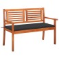 vidaXL Banco de jardín 2 plazas madera maciza eucalipto y cojín 120 cm vidaXL Banco de jardín 2 plazas madera maciza eucalipto y cojín 120 cm