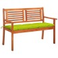 vidaXL Banco de jardín 2 plazas madera maciza eucalipto y cojín 120 cm vidaXL Banco de jardín 2 plazas madera maciza eucalipto y cojín 120 cm