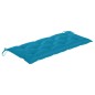 vidaXL Banco Batavia de teca maciza con cojín azul claro 120 cm