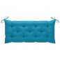 vidaXL Banco Batavia de teca maciza con cojín azul claro 120 cm