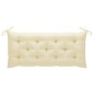 vidaXL Banco Batavia de teca maciza con cojín blanco crema 120 cm vidaXL Banco Batavia de teca maciza con cojín blanco crema 120 cm