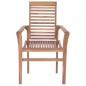 vidaXL Sillas de comedor 4 uds madera maciza de teca con cojines verde