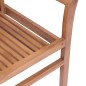 vidaXL Sillas de comedor 4 uds madera maciza de teca con cojines verde