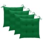 vidaXL Sillas de comedor 4 uds madera maciza de teca con cojines verde