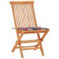 vidaXL Set de bistró 3 piezas madera de teca y cojines a cuadros rojos vidaXL Set de bistró 3 piezas madera de teca y cojines a cuadros rojos