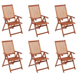 vidaXL Sillas de jardín plegables 6 uds madera macizo de acacia 