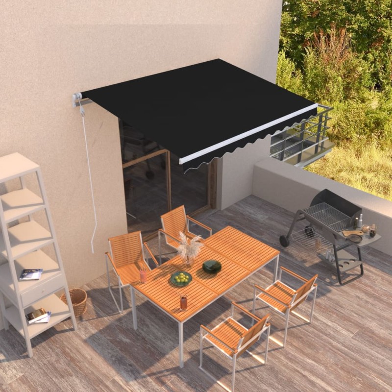 vidaXL Toldo retráctil automático gris antracita 300x250 cm vidaXL Toldo retráctil automático gris antracita 300x250 cm