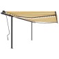 vidaXL Toldo manual retráctil con LED amarillo y blanco 4x3 m vidaXL Toldo manual retráctil con LED amarillo y blanco 4x3 m