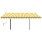 vidaXL Toldo manual retráctil con LED amarillo y blanco 4x3 m vidaXL Toldo manual retráctil con LED amarillo y blanco 4x3 m