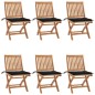 vidaXL Sillas de jardín plegables 6 uds madera maciza teca con cojines vidaXL Sillas de jardín plegables 6 uds madera maciza teca con cojines