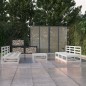 vidaXL Set de salón de jardín de 7 pzas blanco madera maciza de pino vidaXL Set de salón de jardín de 7 pzas blanco madera maciza de pino