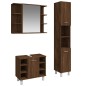 vidaXL Set de muebles de baño 3 pzas madera contrachapada roble marrón vidaXL Set de muebles de baño 3 pzas madera contrachapada roble marrón