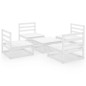 vidaXL Set de salón de jardín de 5 pzas blanco madera maciza de pino