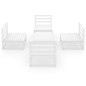 vidaXL Set de salón de jardín de 5 pzas blanco madera maciza de pino