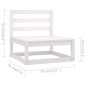 vidaXL Set de salón de jardín de 5 pzas blanco madera maciza de pino