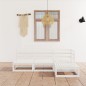 vidaXL Set de salón de jardín de 4 piezas blanco madera maciza de pino vidaXL Set de salón de jardín de 4 piezas blanco madera maciza de pino