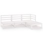 vidaXL Set de salón de jardín de 4 piezas blanco madera maciza de pino vidaXL Set de salón de jardín de 4 piezas blanco madera maciza de pino
