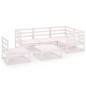 vidaXL Set de salón de jardín de 6 piezas blanco madera maciza de pino vidaXL Set de salón de jardín de 6 piezas blanco madera maciza de pino