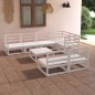 vidaXL Set de salón de jardín de 8 piezas blanco madera maciza de pino vidaXL Set de salón de jardín de 8 piezas blanco madera maciza de pino