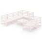vidaXL Set de salón de jardín de 8 piezas blanco madera maciza de pino vidaXL Set de salón de jardín de 8 piezas blanco madera maciza de pino