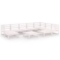 vidaXL Set de salón de jardín de 10 piezas blanco madera maciza pino vidaXL Set de salón de jardín de 10 piezas blanco madera maciza pino