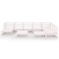 vidaXL Set de salón de jardín de 10 piezas blanco madera maciza pino vidaXL Set de salón de jardín de 10 piezas blanco madera maciza pino