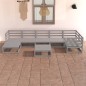 vidaXL Muebles de jardín 8 piezas gris madera de pino maciza vidaXL Muebles de jardín 8 piezas gris madera de pino maciza