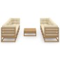 vidaXL Juego de muebles de jardín 9 pzas y cojines madera pino maciza vidaXL Juego de muebles de jardín 9 pzas y cojines madera pino maciza
