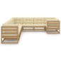 vidaXL Set de muebles de jardín 9 pzs cojines madera pino marrón miel vidaXL Set de muebles de jardín 9 pzs cojines madera pino marrón miel