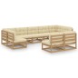 vidaXL Set de muebles de jardín 9 pzs cojines madera pino marrón miel vidaXL Set de muebles de jardín 9 pzs cojines madera pino marrón miel