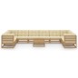 vidaXL Set de muebles de jardín 11 pzs cojines madera pino marrón miel vidaXL Set de muebles de jardín 11 pzs cojines madera pino marrón miel