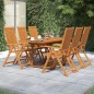 vidaXL Juego de comedor de jardín 7 piezas madera maciza de acacia vidaXL Juego de comedor de jardín 7 piezas madera maciza de acacia