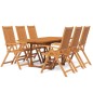 vidaXL Juego de comedor de jardín 7 piezas madera maciza de acacia vidaXL Juego de comedor de jardín 7 piezas madera maciza de acacia