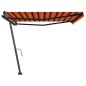 vidaXL Toldo de pie retráctil manual naranja y marrón 450x300 cm vidaXL Toldo de pie retráctil manual naranja y marrón 450x300 cm