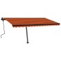 vidaXL Toldo de pie retráctil manual naranja y marrón 450x300 cm vidaXL Toldo de pie retráctil manual naranja y marrón 450x300 cm
