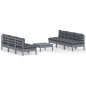 vidaXL Muebles de jardín 7 pzas con cojines antracita madera de pino vidaXL Muebles de jardín 7 pzas con cojines antracita madera de pino