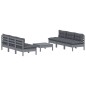 vidaXL Muebles de jardín 7 pzas con cojines antracita madera de pino vidaXL Muebles de jardín 7 pzas con cojines antracita madera de pino