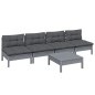 vidaXL Muebles de jardín 5 pzas con cojines antracita madera de pino